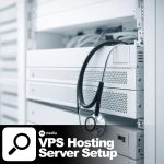 White server rack with cables on a white background representing VPS server setup