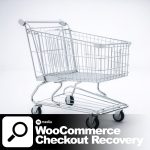 White shopping cart on a white background representing WooCommerce checkout recovery service